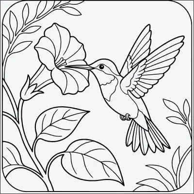 colibri para colorear