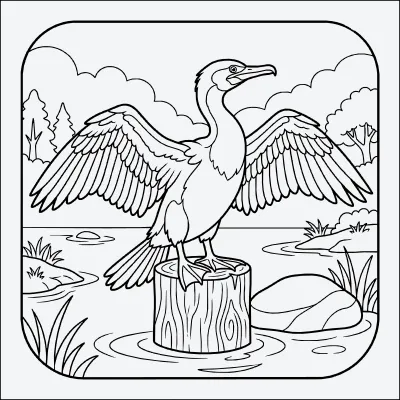 cormoran para colorear