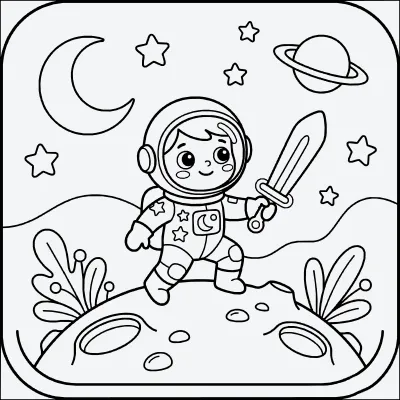 caballero espacial para colorear