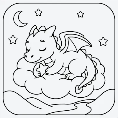 dragon dormilon para colorear