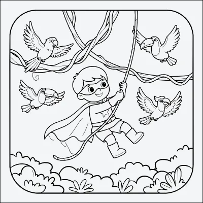 heroe de la jungla para colorear