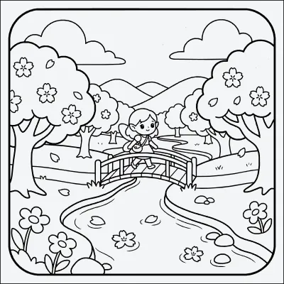 pradera feliz para colorear