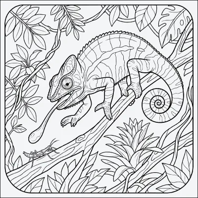 camaleon para colorear