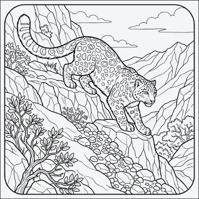 leopardo para colorear