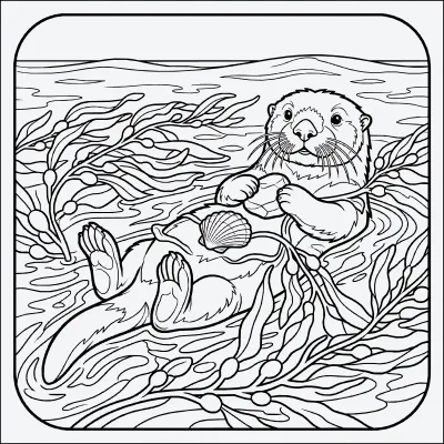 nutria marina para colorear