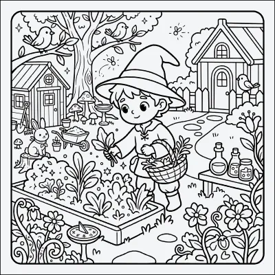 jardin del mago para colorear
