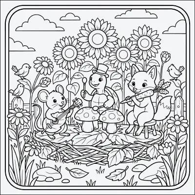 La banda del jardin para colorear