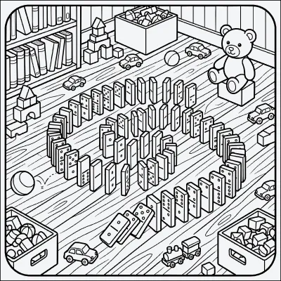 escalera de domino para colorear