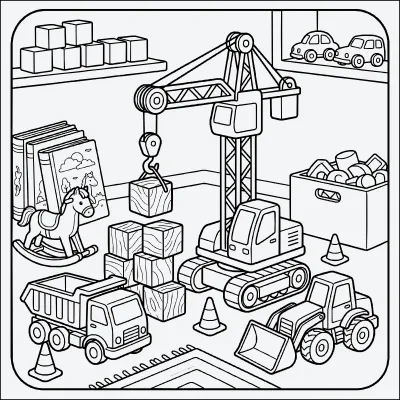 Juguete de construcción para colorear