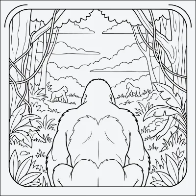 gorila para colorear