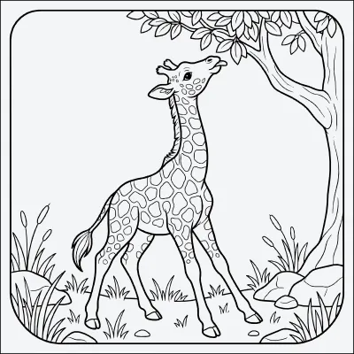 jirafa para colorear