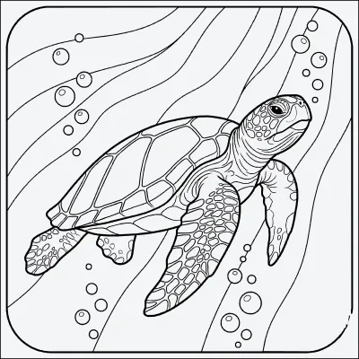 tortuga marina para colorear
