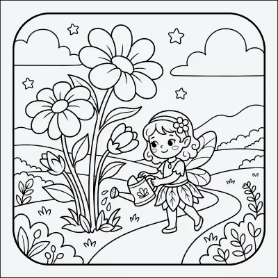 hada jardinera para colorear