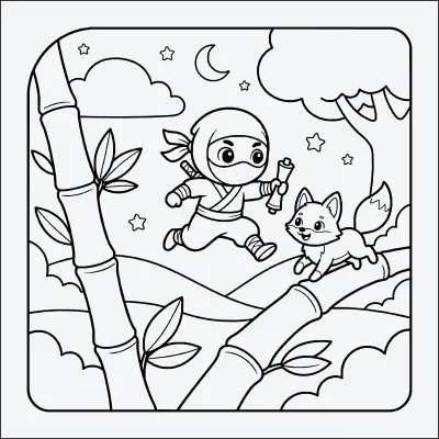 ninja para colorear