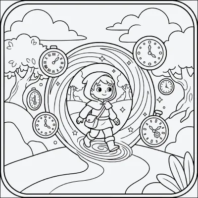 viajero en el tiempo para colorear