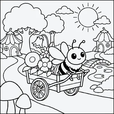 abeja jardinera para colorear
