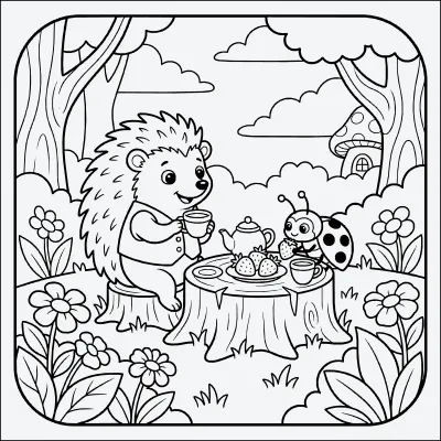 hora del té para colorear