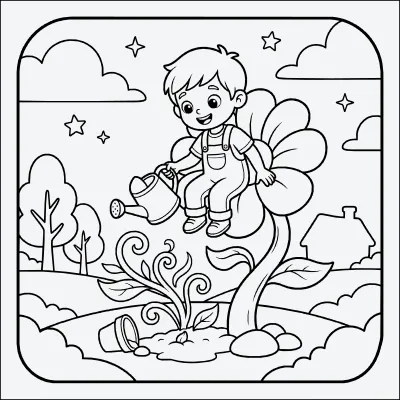 jardin magico para colorear