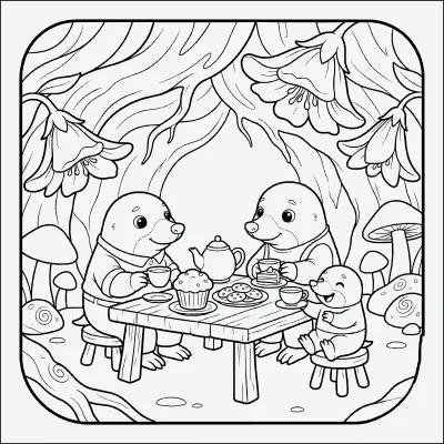 picnic subterráneo para colorear