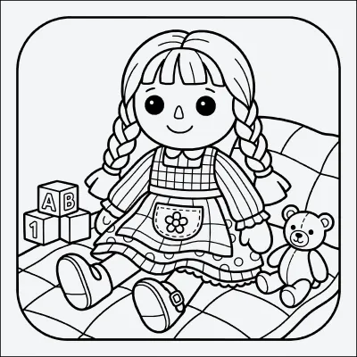 muñeca de trapo para colorear