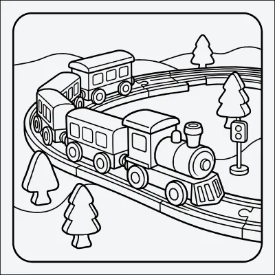 tren de juguete para colorear