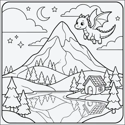 montaña magica para colorear