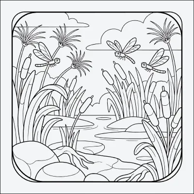 pantano para colorear
