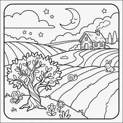 pradera para colorear